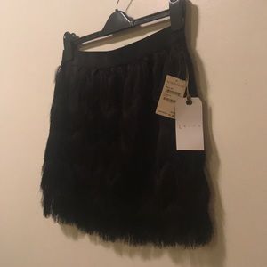 Black fringe flapper skirt